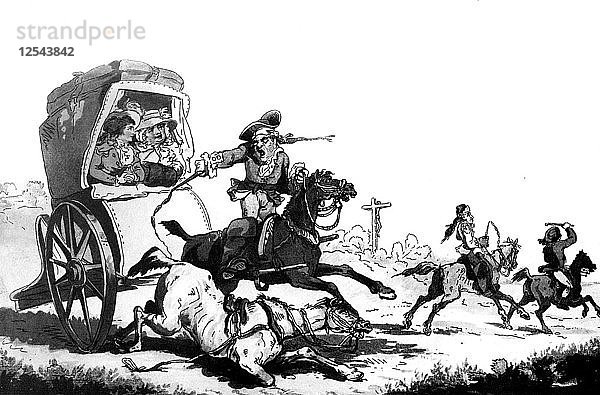 Französische Reise  oder die erste Etappe von Calais  1792. Künstler: F Dukes