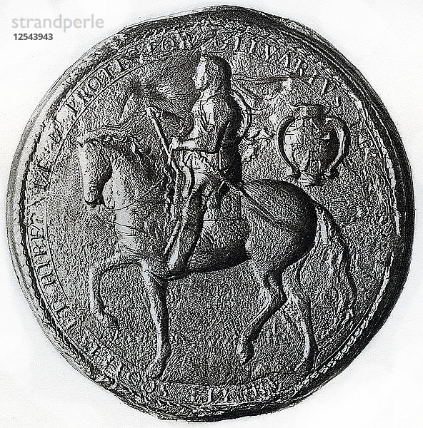 Siegel des Protektorats mit Oliver Cromwell zu Pferd  17. Jahrhundert  (1899). Künstler: Unbekannt
