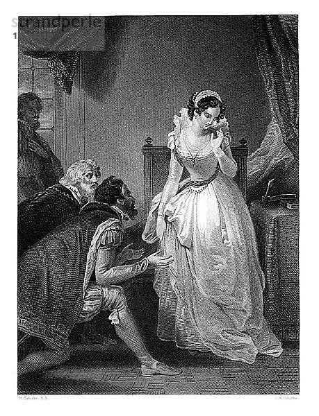 Lady Jane Grey lehnt die Krone ab  (1860)  Künstler: HK Bourne