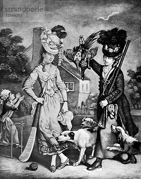 Miss Wicket und Miss Trigger  1770. Künstler: Unbekannt