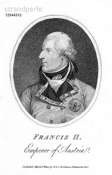 Franz II.  Kaiser des Heiligen Römischen Reiches  1814. Künstler: Unbekannt