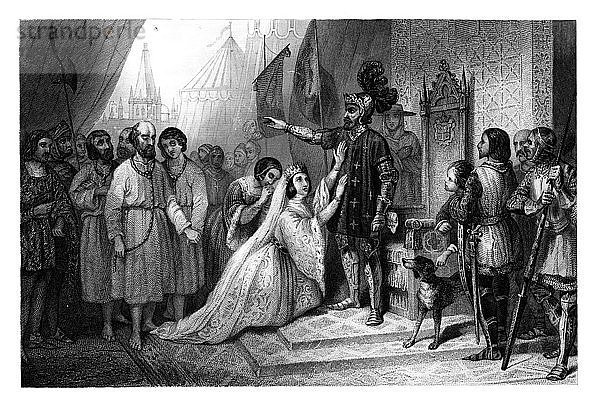 Die Bürger von Calais vor Edward  König von England  1347  (1875). Künstler: T. Sherratt