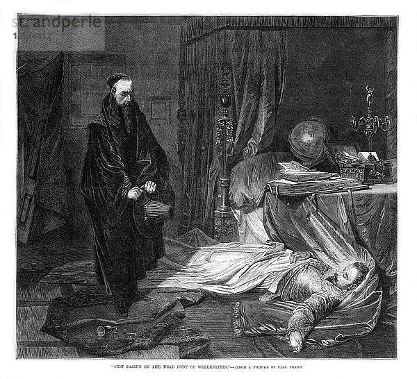 Seni betrachtet den Körper Wallensteins  1864. Künstler: Unbekannt