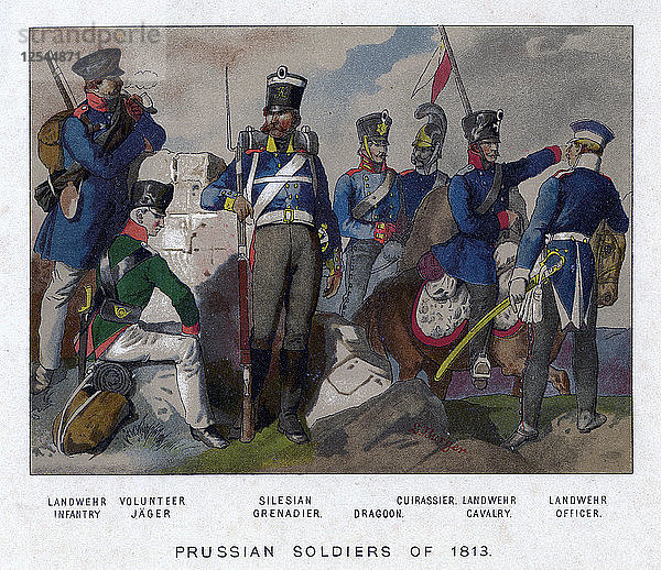 Preußische Soldaten von 1813  Künstler: E Burger