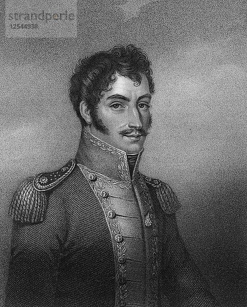 Simon Bolivar  südamerikanischer Revolutionär des 19. Jahrhunderts  (1836) Künstler: W. Holl
