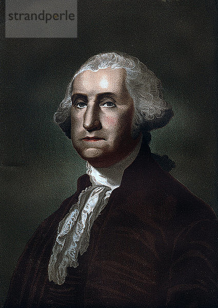 George Washington (1732-1799)  erster Präsident der Vereinigten Staaten von Amerika  1837. Künstler: Unbekannt