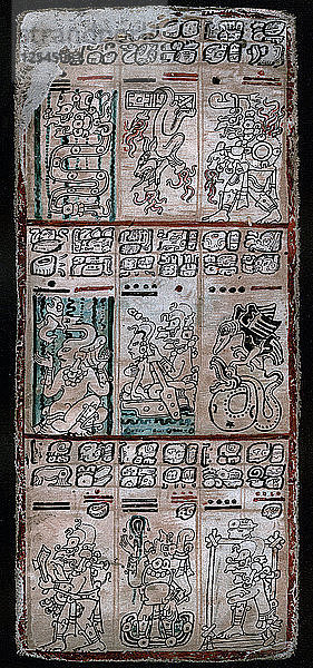 Eine Seite aus dem Dresdner Codex  Maya-Manuskript  1901. Künstler: Unbekannt