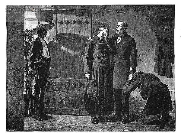 Letzte Augenblicke des Kaisers Maximilian  1867  (Ende 19. Jahrhundert). Künstler: Unbekannt