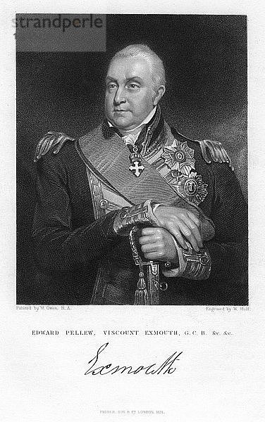 Edward Pellew  1. Viscount Exmouth  britischer Marineoffizier  1831.Künstler: W. Holl