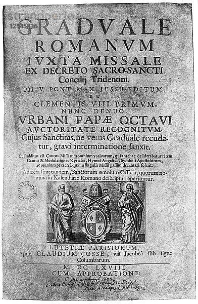 Titelblatt eines von Jakob II. an John Brenan geschenkten Missales  1894. Künstler: Unbekannt