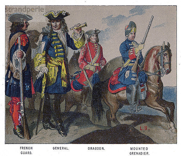 Französische Militärkleidung  1704. Künstler: Unbekannt