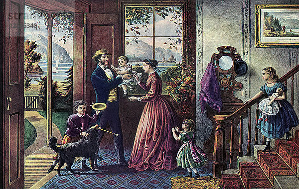 Die Jahreszeit der Stärke  Mittelalter  1868.Künstler: Currier und Ives