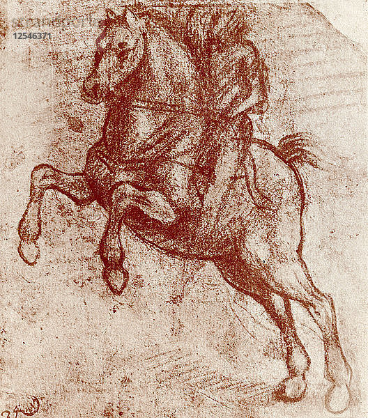 Studie eines Ritters  von Leonardo De Vinci  1913. Künstler: Leonardo da Vinci