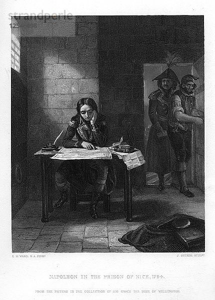 Napoleon im Gefängnis von Nizza  Frankreich  1794 Künstler: J Outrim
