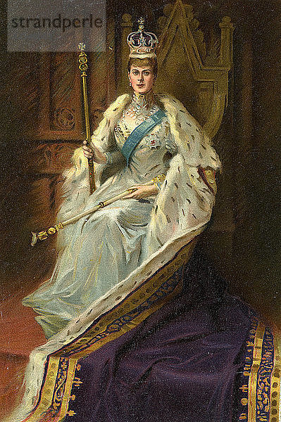 Maria von Teck  Königingemahlin von Georg V. des Vereinigten Königreichs  1911 Künstler: George C. Wilmshurst