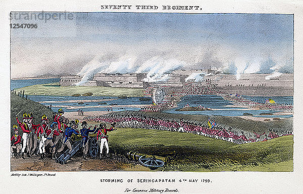 Dreiundsiebzigstes Regiment  Erstürmung von Seringapatam  Indien  4. Mai 1799.Künstler: Madeley