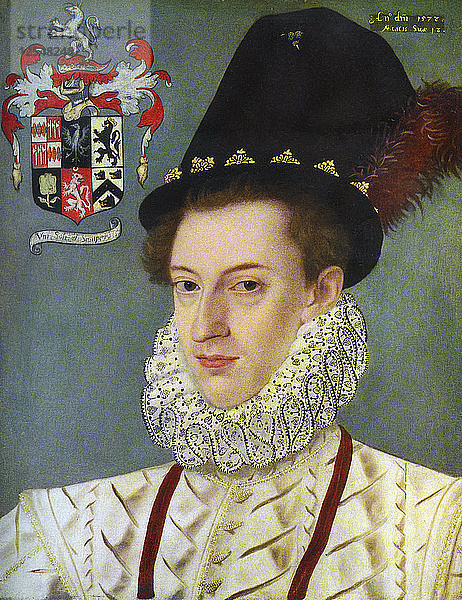 Sir Edward Hoby  (1560-1617). Künstler: Unbekannt