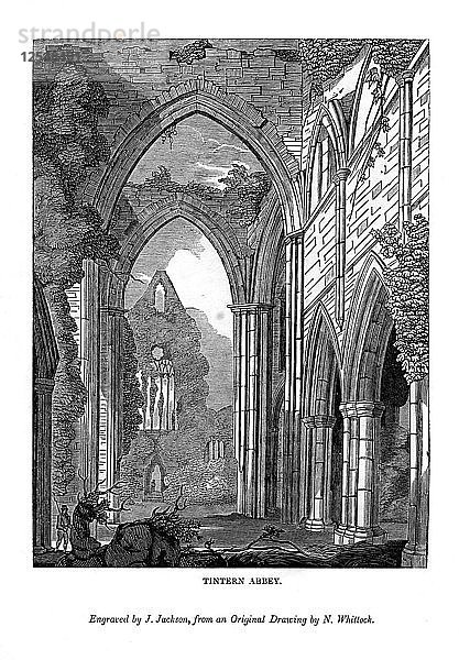 Tintern Abbey  1843. Künstler: J. Jackson