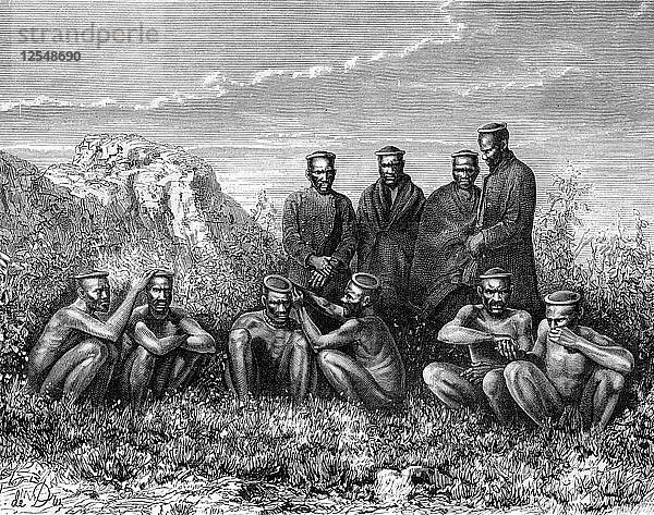 Zulus  Natal  Südafrika  19. Jahrhundert. Künstler: St de Dree