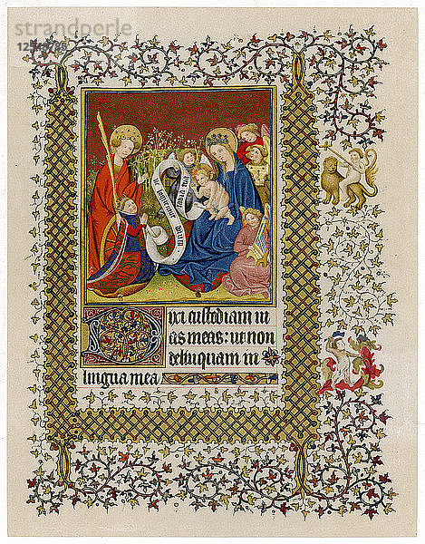 Heinrich VI. vor der Jungfrau und dem Kind  um 1420. Künstler: Unbekannt