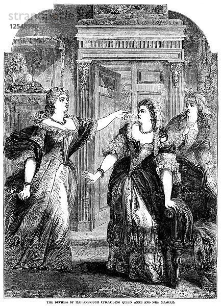 Die Herzogin von Marlborough schimpft über Königin Anne (1665-1714) und Mrs. Masham. Künstler: Pearson
