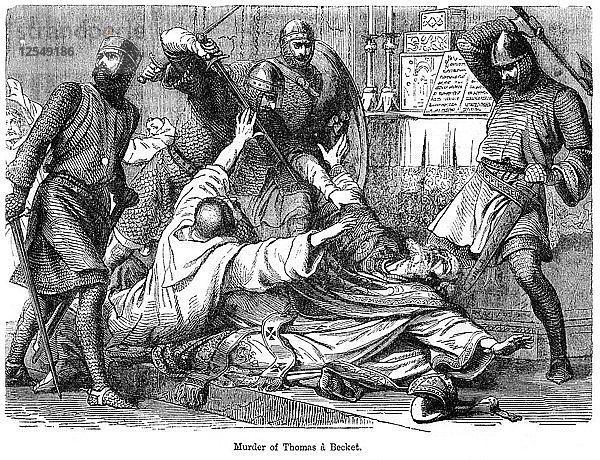 Ermordung von Thomas a Becket  1170. Künstler: Unbekannt