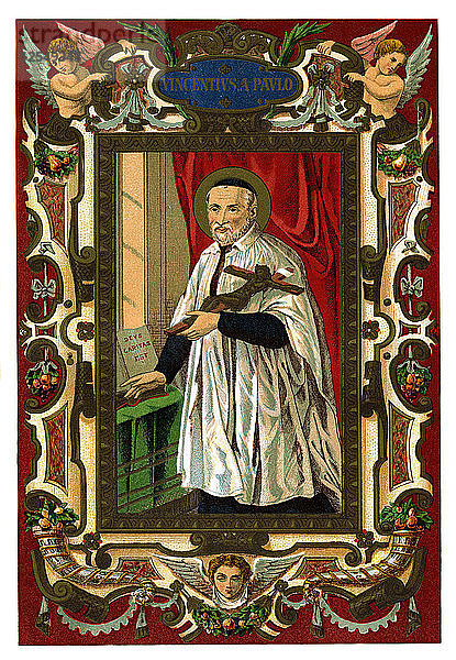 Der heilige Vinzenz von Paul  1886. Künstler: Unbekannt