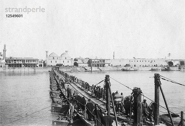 Kotah Bootsbrücke  Bagdad  Irak  1917-1919. Künstler: Unbekannt