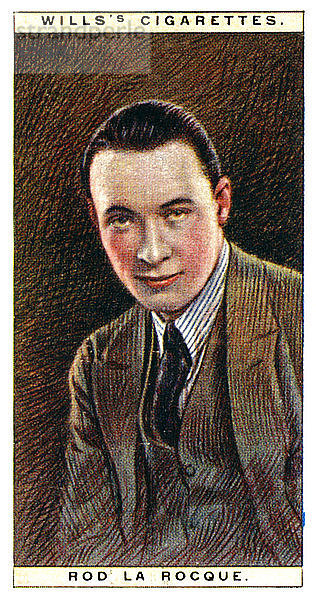 Rod la Rocque (1896-1969)  amerikanischer Schauspieler  1928.Künstler: WD & HO Wills