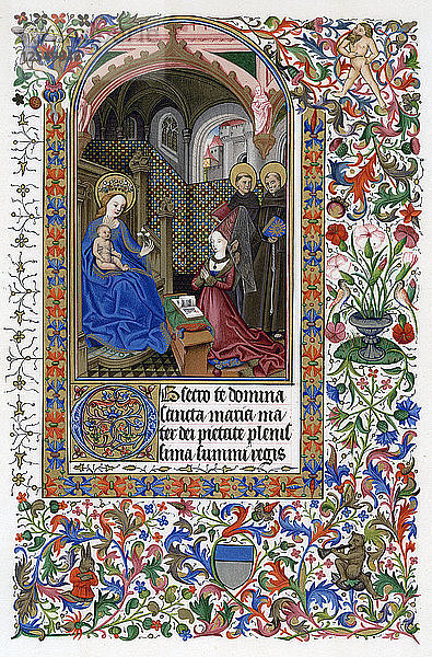 Amadee de Saluces und die Jungfrau  Mitte des 15. Jahrhunderts. Künstler: Unbekannt