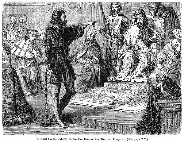 König Richard I. (1157-1199) vor dem Reichstag des Deutschen Reiches  19. Jahrhundert: Felix Henri Emmanuel Philippoteaux