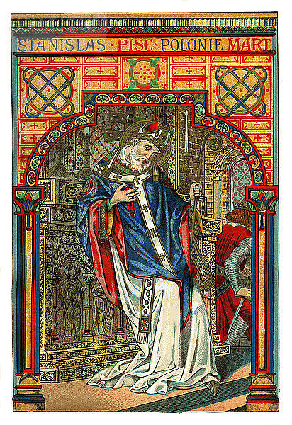 Der heilige Stanislaus  polnischer Bischof und Märtyrer aus dem 11. Jahrhundert  1886. Künstler: Unbekannt