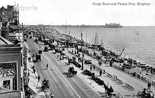 Kings Road und Palace Pier  Brighton  Sussex  Anfang des 20. Jahrhunderts. Künstler: Unbekannt