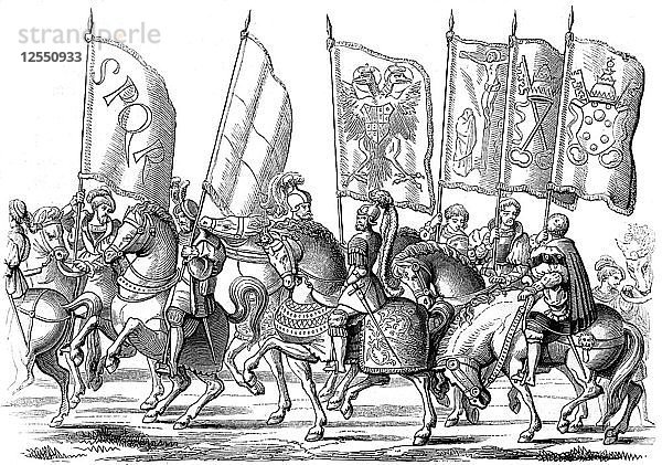 Standarten der Kirche und des Reiches  1529-1530 (1849).Künstler: Lucas Cranach der Ältere