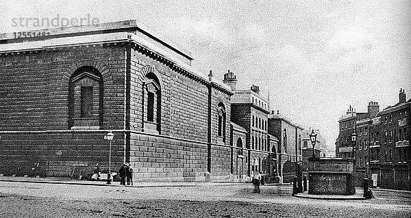Newgate-Gefängnis  London  Ende des 19. - Anfang des 20. Jahrhunderts (1926-1927). Künstler: Unbekannt