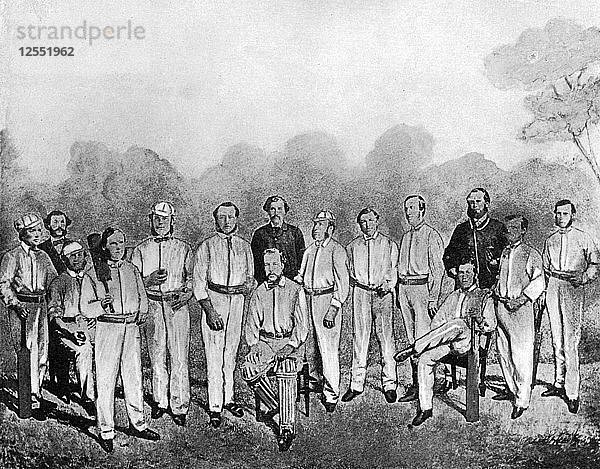Die erste englische Kricketmannschaft  die Australien besuchte  1861-1862 (1912). Künstler: Unbekannt