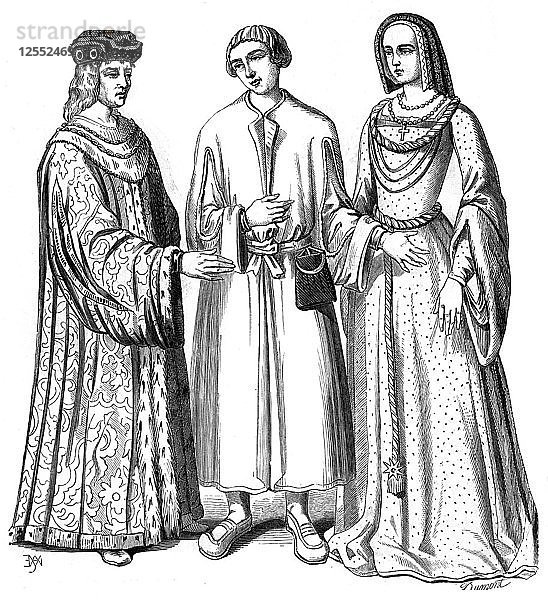 Kostüme aus der Zeit König Ludwigs XII. von Frankreich  15. Jahrhundert (1849).Künstler: Dumont