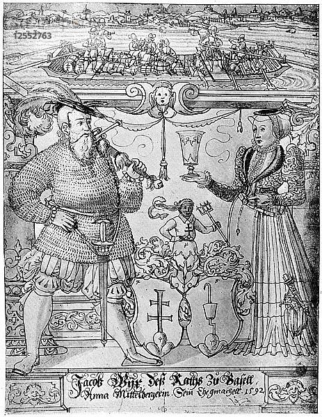 Jacob Wyx von Basel und seine Frau Anna  1592 (1901). Künstler: Unbekannt