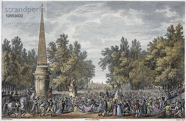 Das Fest des Virgil in Mantua  Italien  24 Vendemiaire  Jahr 6 (Oktober 1797). Künstler: Georges Malbeste