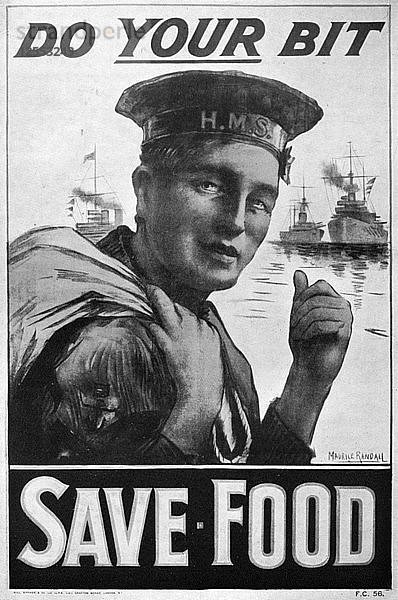 Do Your Bit - Save Food  Plakat zur Lebensmittelwirtschaft  Erster Weltkrieg  1917  (um 1920). Künstler: M. Randall