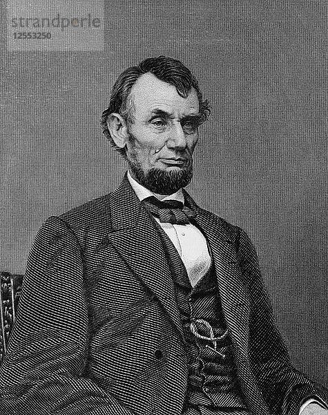 Abraham Lincoln  16. Präsident der Vereinigten Staaten  19. Jahrhundert. Künstler: William G. Jackman