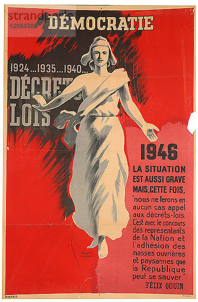 Französisches Plakat für die Pro-Demokratie  1946. Künstler: Havas
