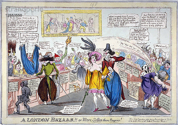 Ein Londoner Basar! oder mehr Verkäufer als Käufer!...  um 1820. Künstler: Anon