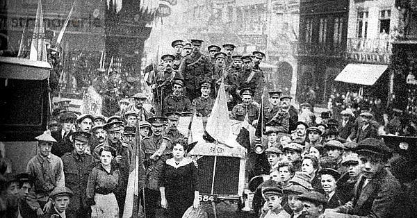 Britische Expeditionsstreitkräfte in Rouen  Frankreich  Erster Weltkrieg  1914. Künstler: Unbekannt