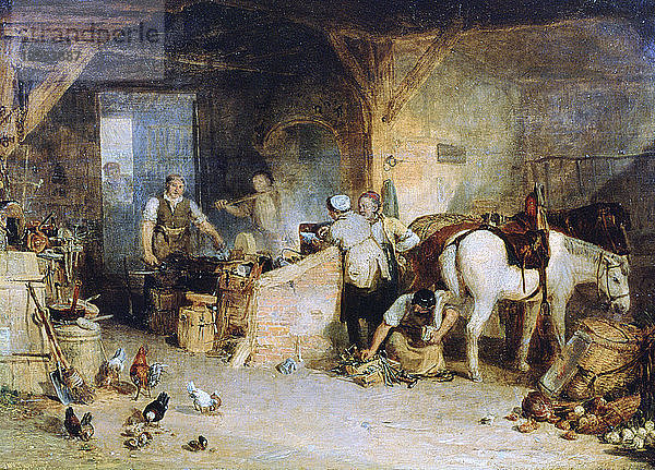 Ein Schmied auf dem Lande streitet über den Preis von Eisen...  um 1807. Künstler: JMW Turner