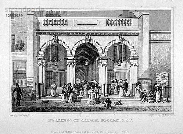 Burlington Arcade  Westminster  London  1828. Künstler: William Tombleson