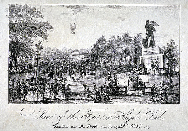 Ein Jahrmarkt im Hyde Park während der Krönung von Königin Victoria 1838. Künstler: Anon