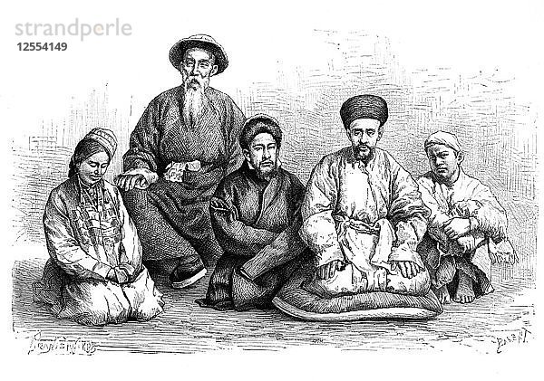 Dungans und Taranchis  Typen und Kostüme  um 1890. Künstler: Unbekannt