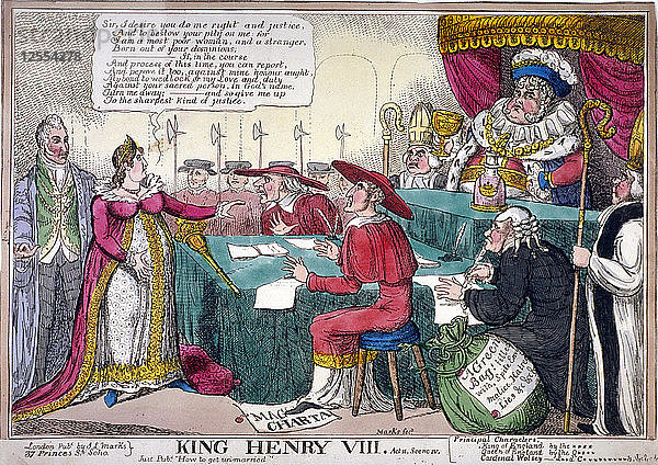 König Heinrich VIII.  Akt II  Szene iv  um 1820. Künstler: JL Marks