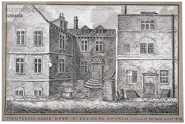 Montague House  Montague Close  Southwark  London  1808. Künstler: Anon